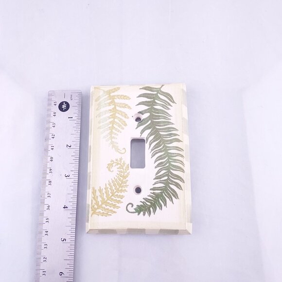Ferns Leaf Now That's A Switch Single Plate Cover Hand Painted Ceramic Stoneware - Picture 2 of 5